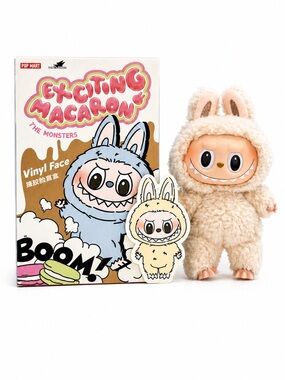 POP MART The Monsters Exciting Macaron Vinyl Plush Soymilk Labubu